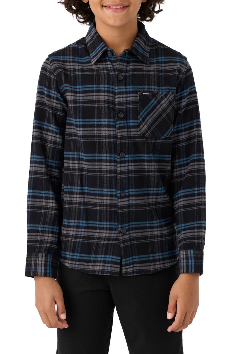 O'Neill Kids' Redmond Plaid Flannel Button-Up Shirt, Main, color,