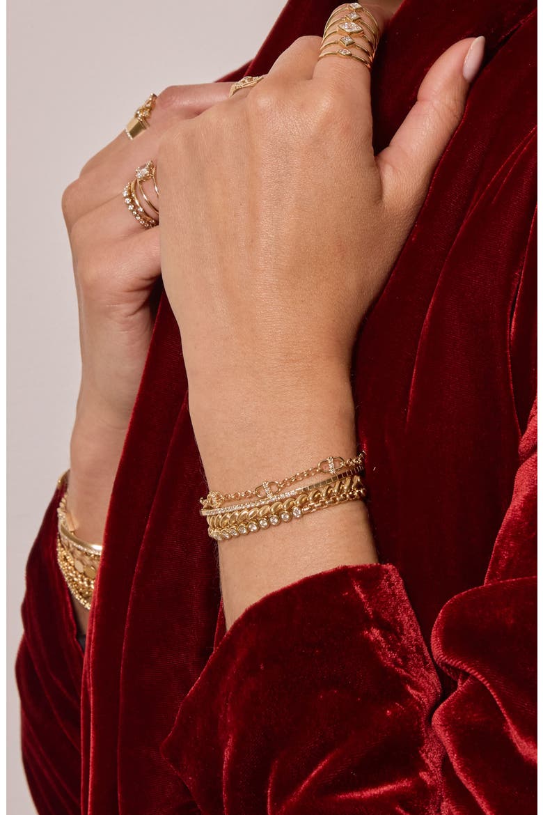 Diamond Rolo Chain Bracelet, Alternate, color, 14K YELLOW GOLD