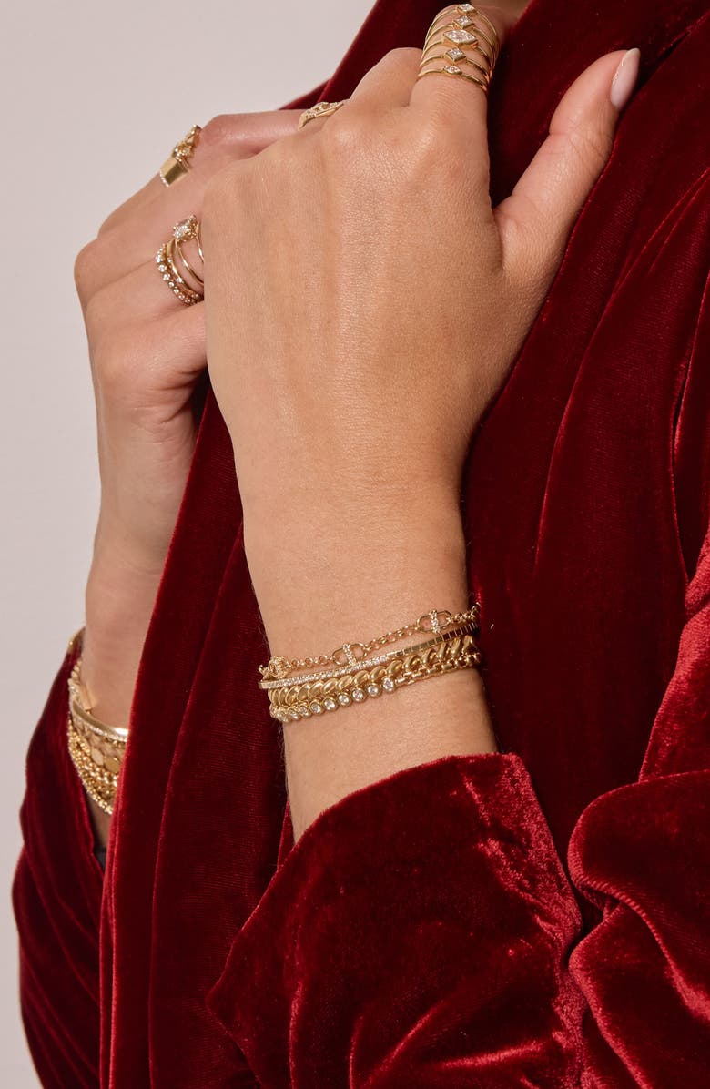 Zoë Chicco Diamond Rolo Chain Bracelet, Alternate, color, 14K Yellow Gold