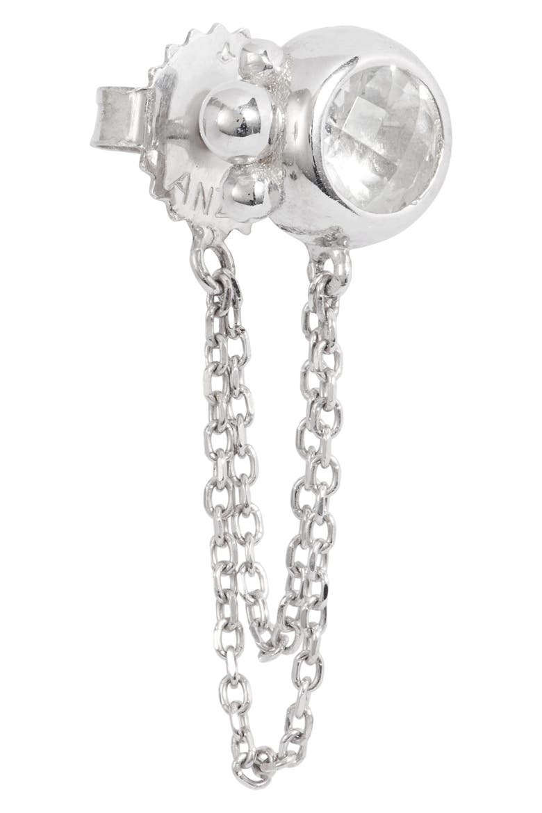 Bonheur Bubbling Brook Chain Detail Stud Earrings, Alternate, color, WHITE TOPAZ