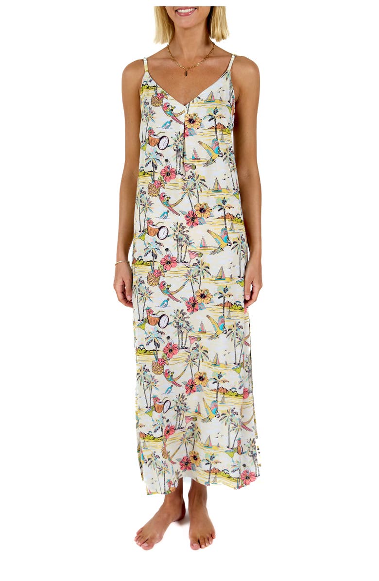 Kenny Flowers The Margaritaville Wastin' Away Again Beach Dress, Main, color, Yellow