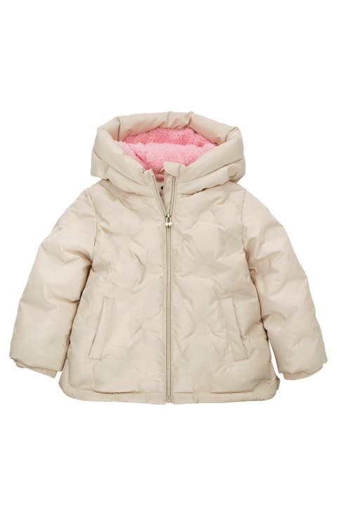 Fleece Lined Heart Pattern Puffer Jacket (Baby & Toddler)