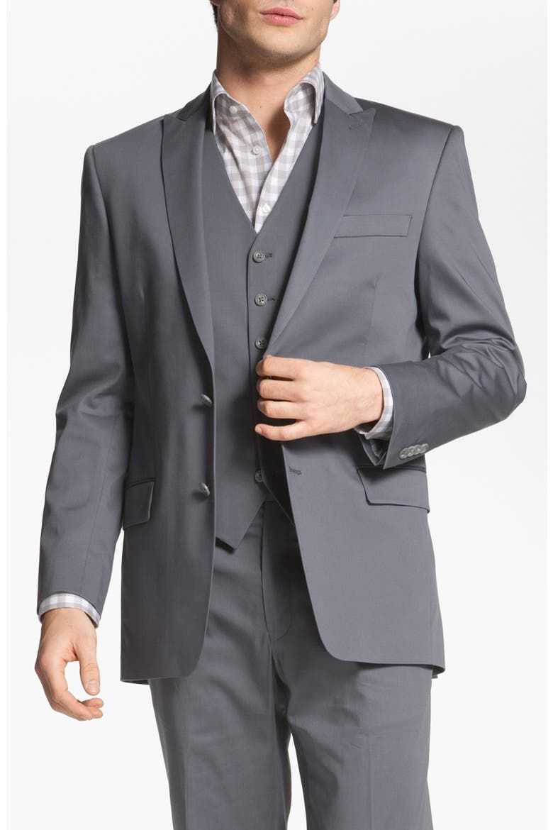 'City' Trim Fit Cotton Blend Sportcoat, Alternate, color, GUNMETAL