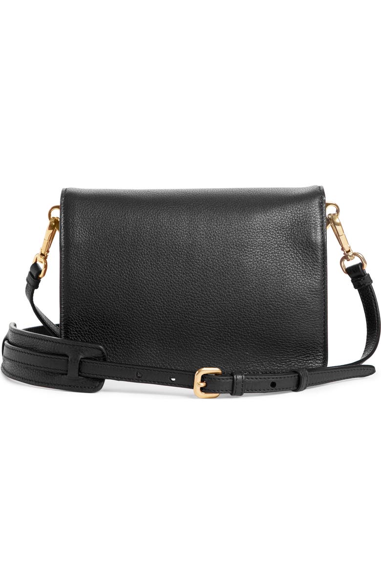 Prada Vitello Daino Double Compartment Leather Shoulder Bag, Alternate, color,