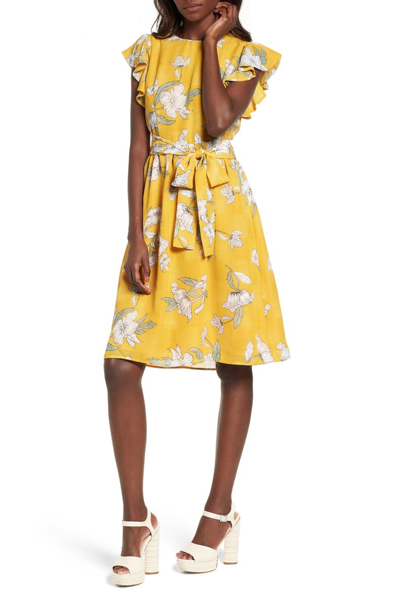 Chriselle x J.O.A. Fit & Flare Dress, Alternate, color, QUINCE BLOSSOM