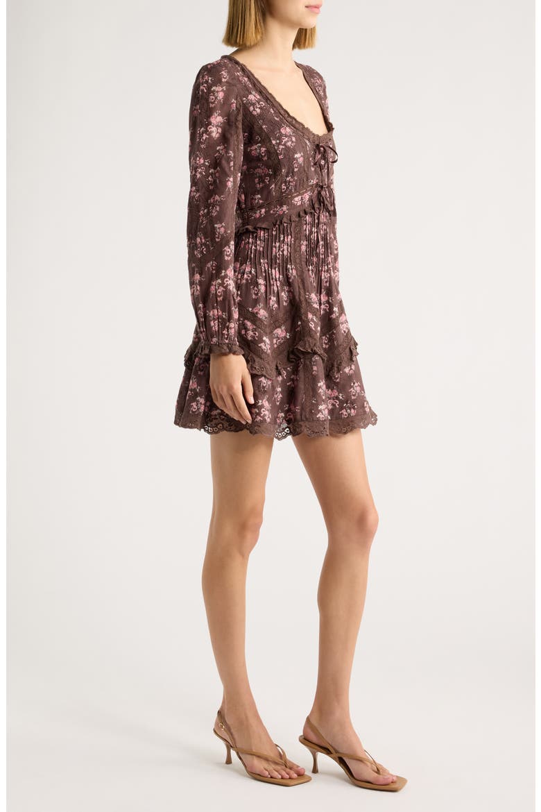 Lysanthe Cotton Minidress, Alternate, color, CHOCOLATE TRUFFLE
