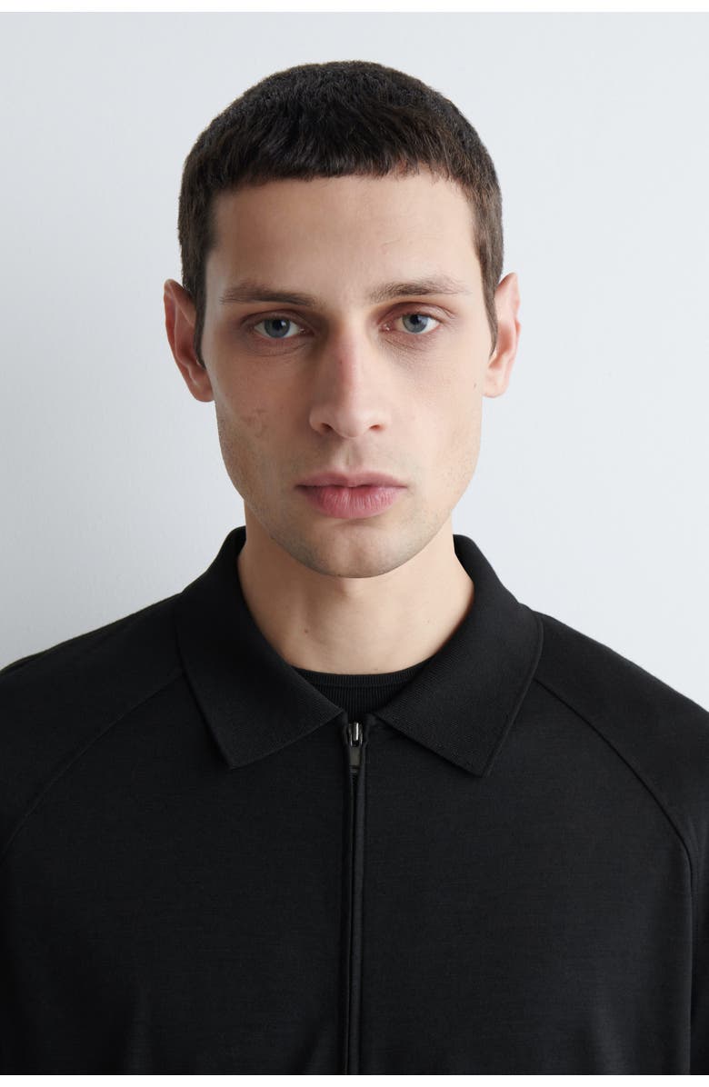 COS Wool-Jersey Bomber Jacket, Alternate, color, Black