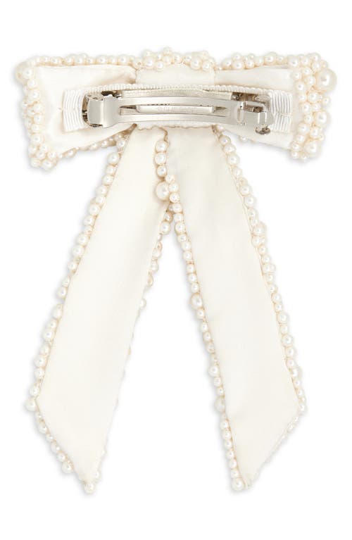 Jennifer Behr Donna Faux Pearl Bow Barrette
