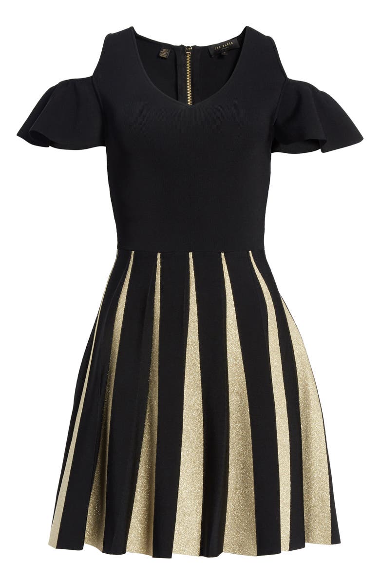 Ted Baker London Flippy Cold Shoulder Skater Dress, Alternate, color,