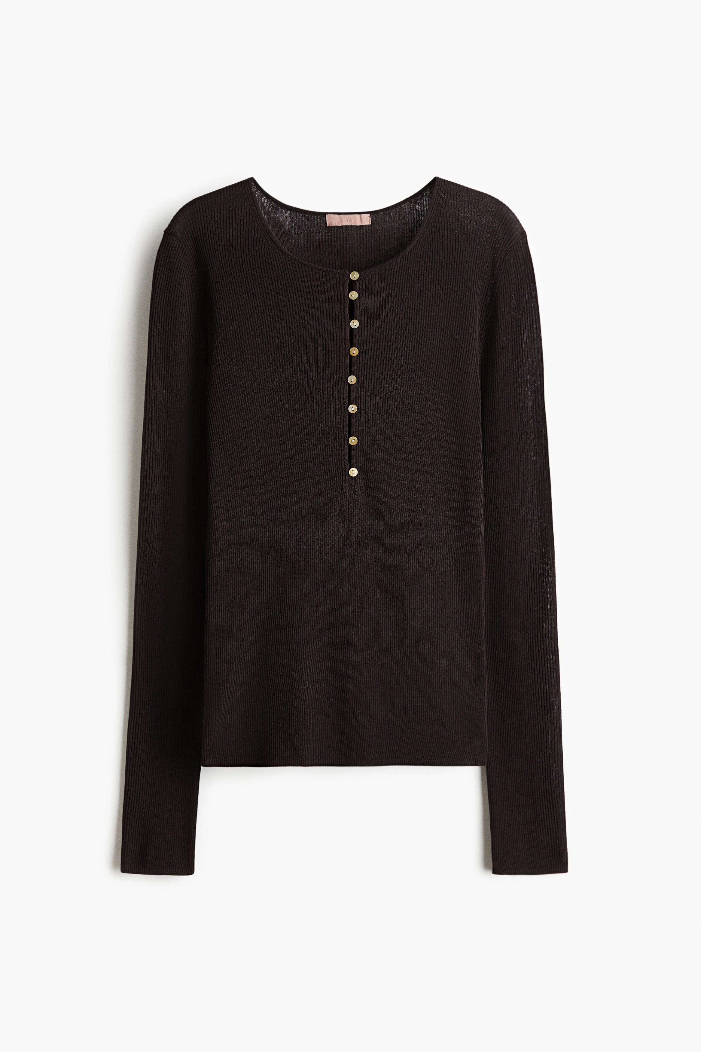 Ribbed Henley Top
