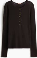 H&M Ribbed Henley Top