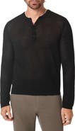 John Varvatos Quinn Long Sleeve Organic Cotton Mesh Henley