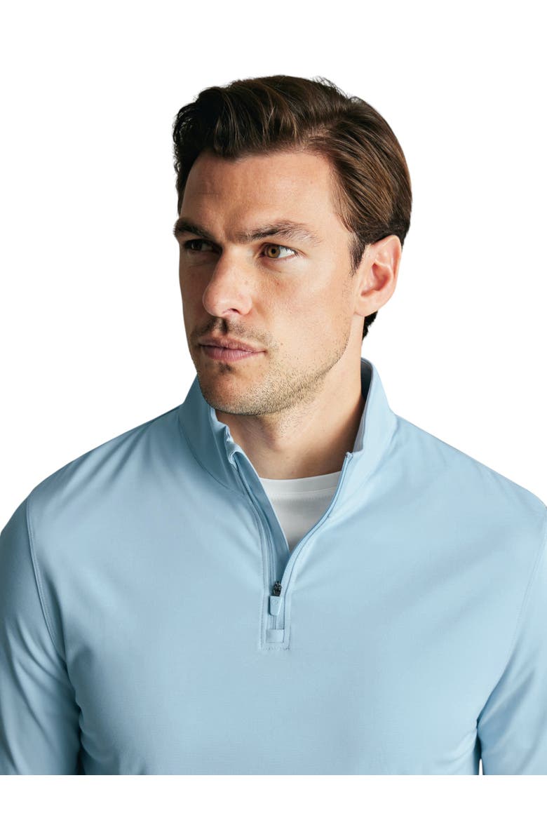 Charles Tyrwhitt Performance Zip Neck, Alternate, color, Light Blue