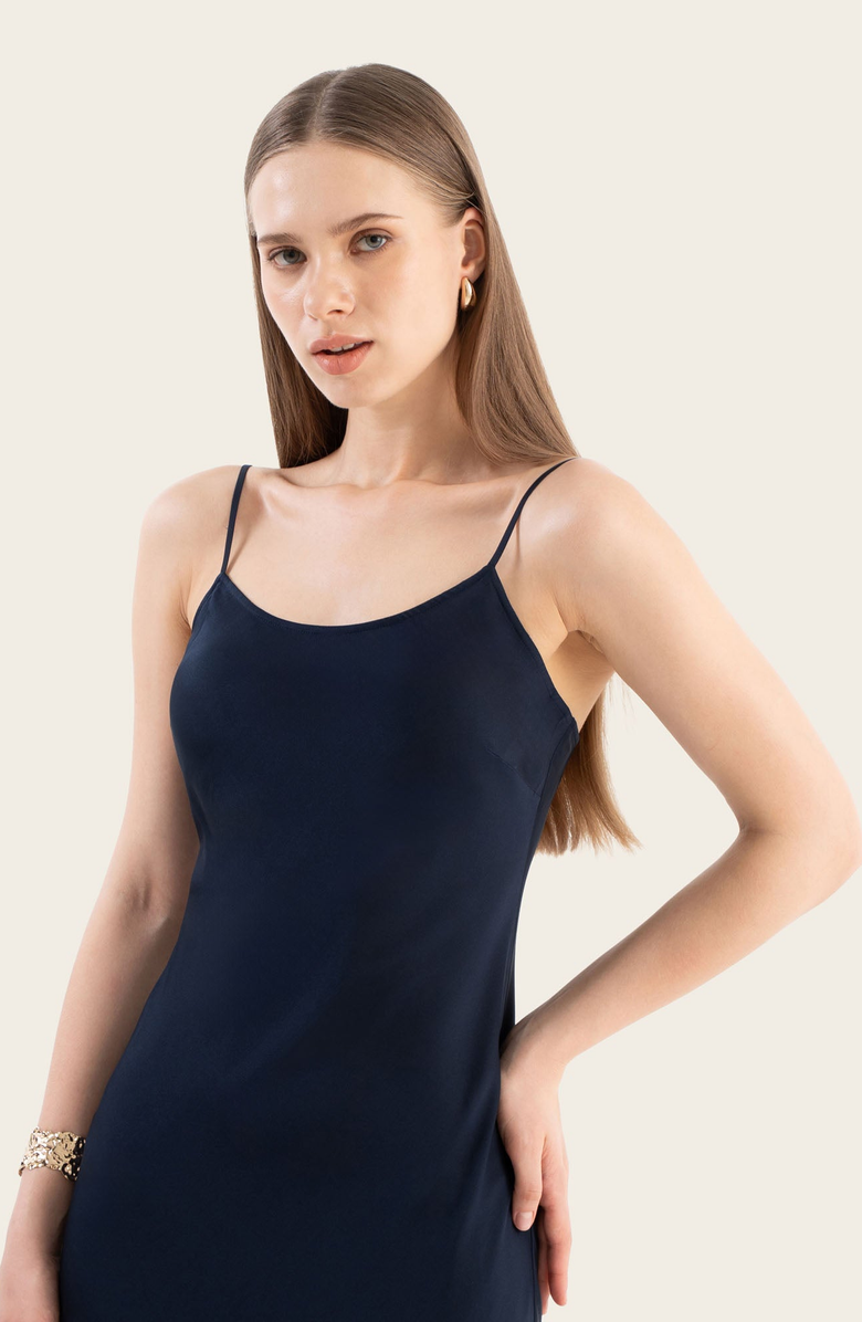 Italic Marlowe Silk Maxi Dress, Alternate, color, Navy