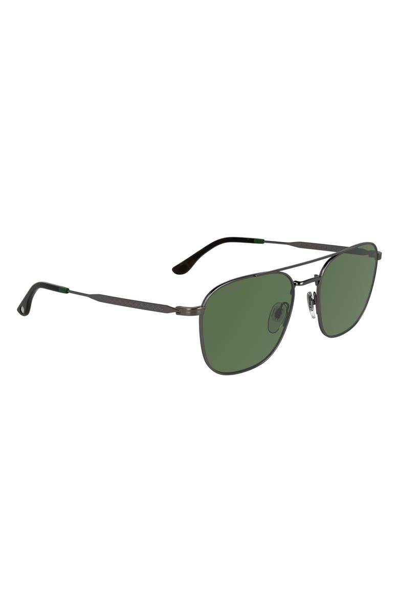Lacoste Monogram 55mm Navigator Sunglasses, Alternate, color, Gunmetal