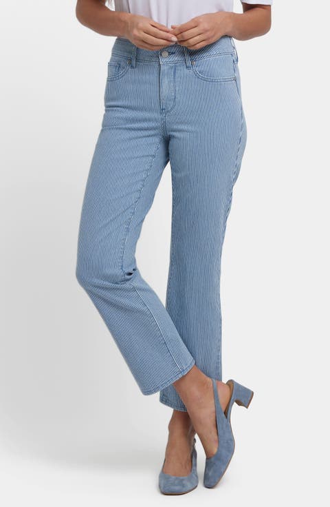 Marilyn Stripe Ankle Straight Leg Jeans (Villa Vista Stripe)
