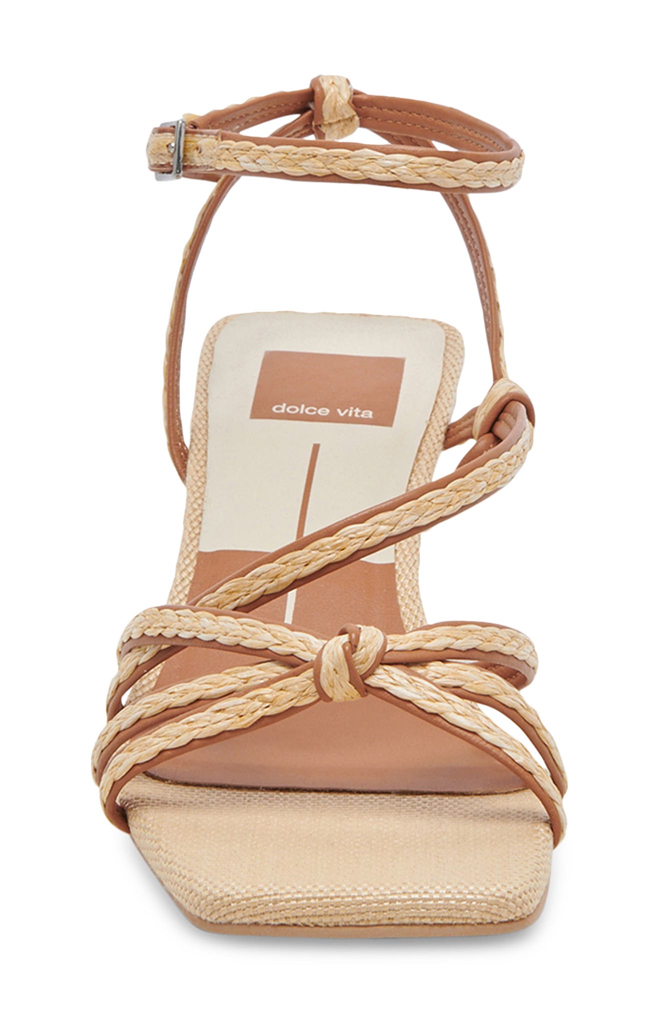 Dolce Vita Bev Braid Kitten Heel Ankle Strap Sandal, Alternate, color, Brown/Natural
