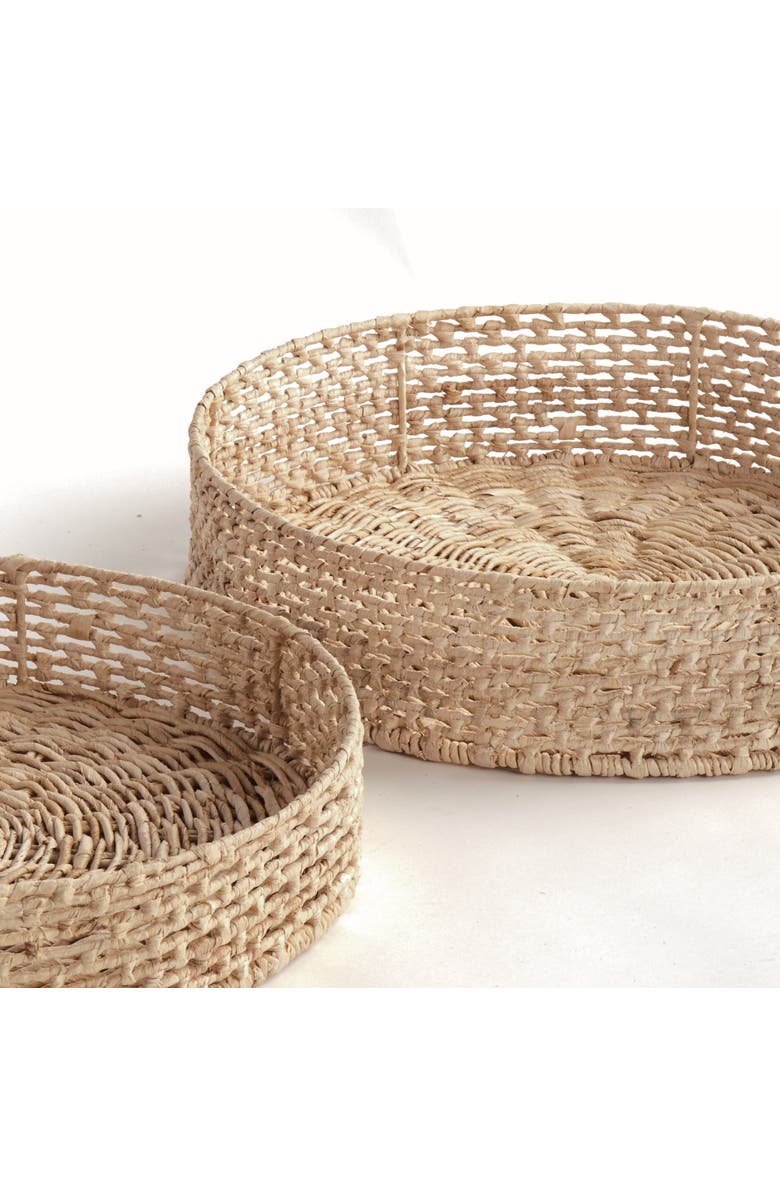 Napa Home & Garden Juliet Abaca Round Trays, Set of 2, Alternate, color, Brown