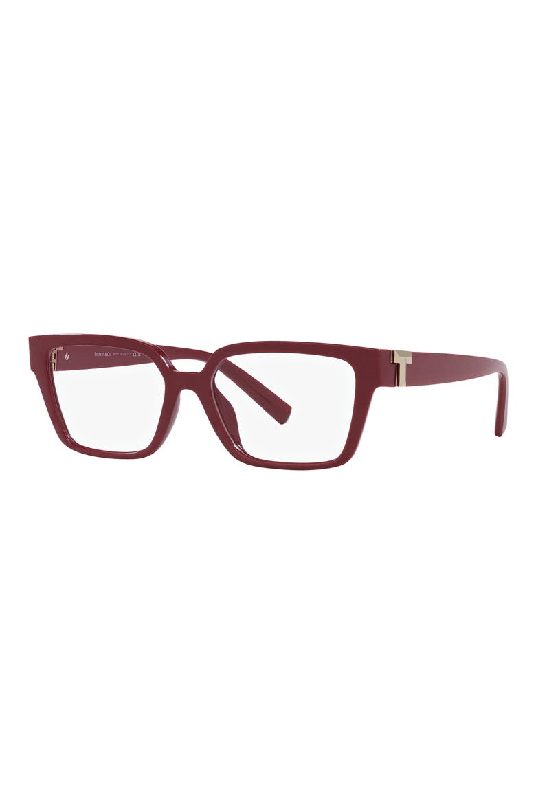 53mm Rectangular Optical Glasses, Alternate, color, DARK RED