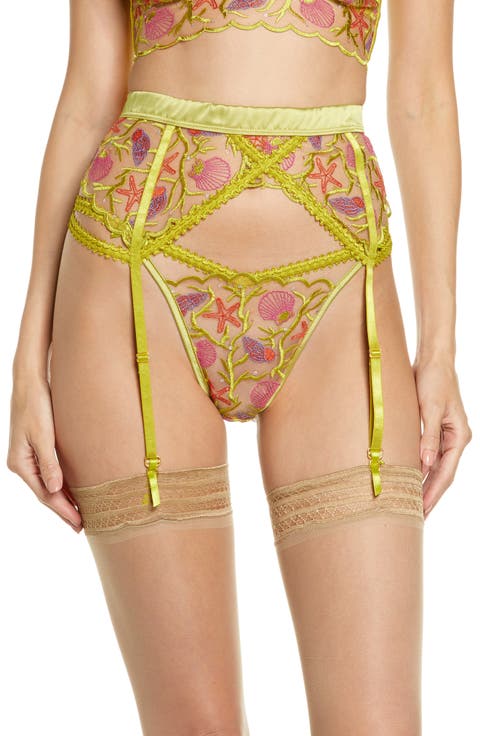 Embroidered Garter Belt