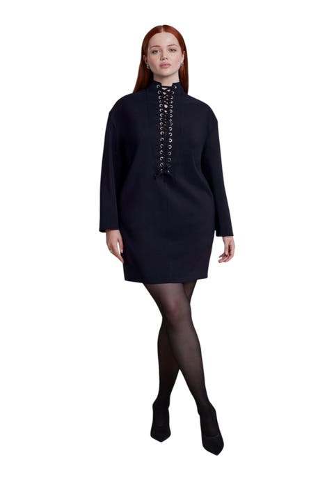 Lace Up Mini Dress (plus)