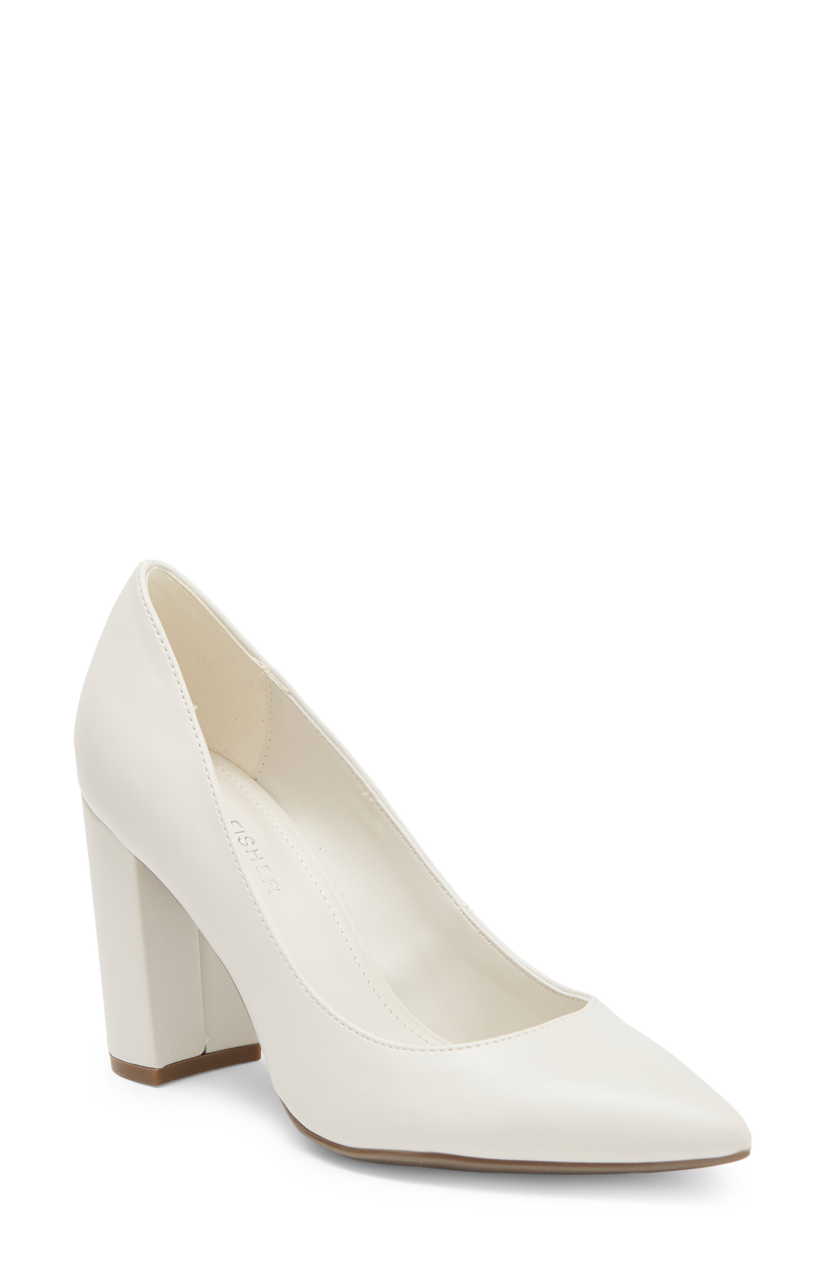 Georgy Pointed Block Heel, Main, color, CREAM PU