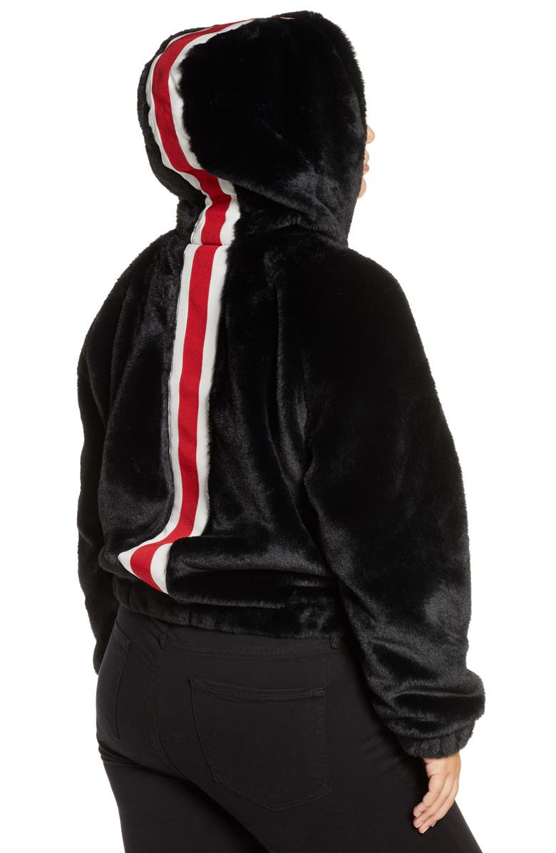 Coldesina Faux Fur Bomber Jacket, Alternate, color, 