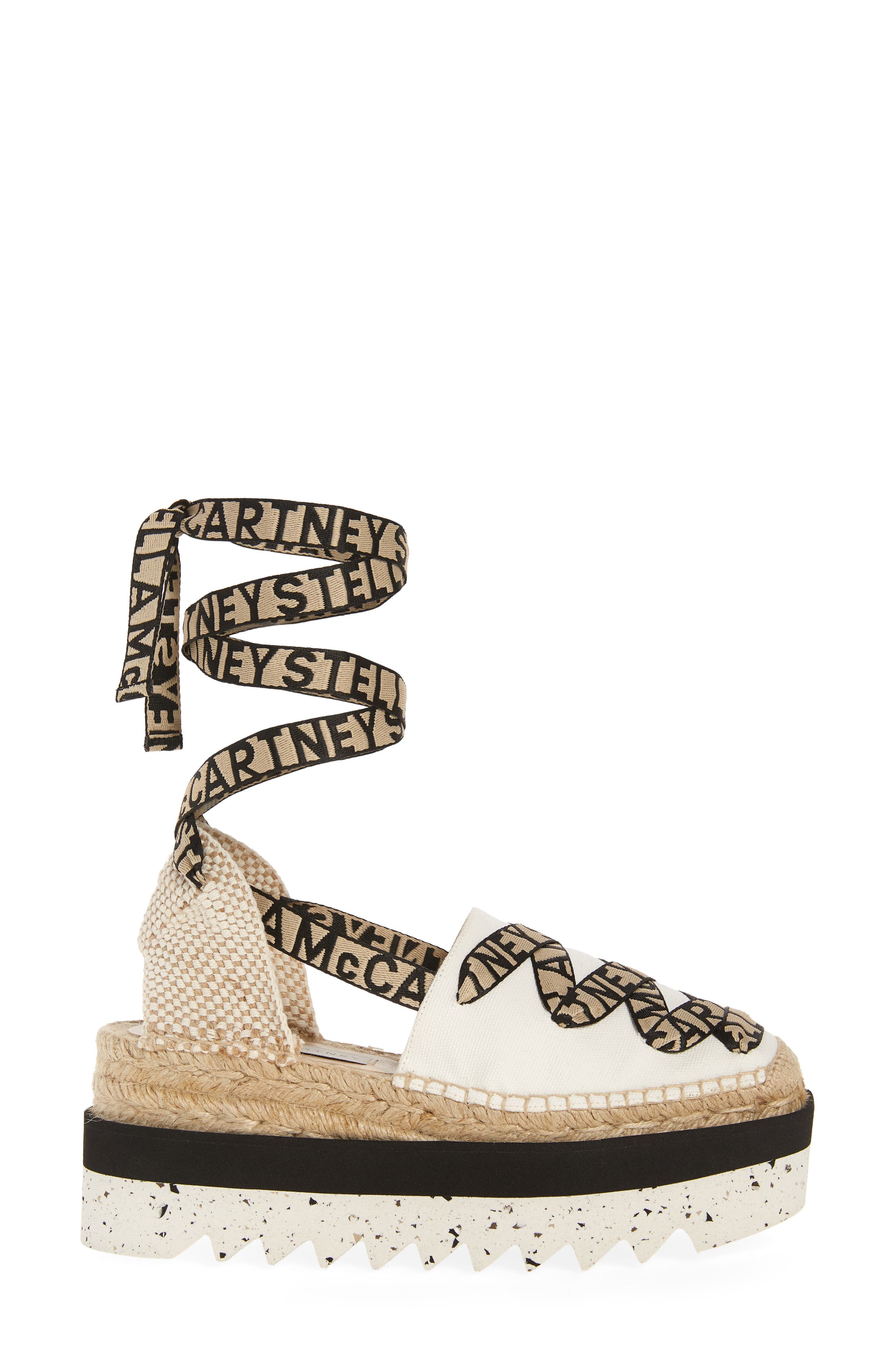 Gaia Logo Strap Espadrille, Alternate, color, CAMELIA