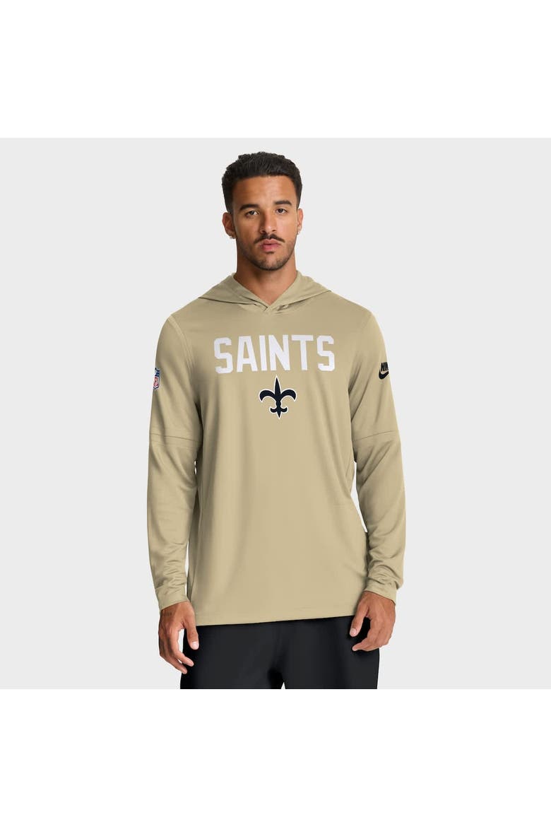Men's Nike Gold New Orleans Saints Sideline Alt Pack Dri-FIT Lightweight Hooded Top, Alternate, color, Gold