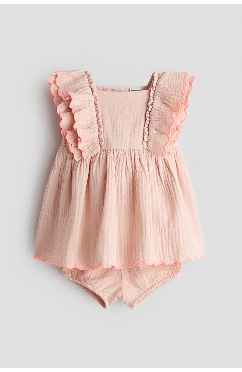 H&M 2-piece Cotton Muslin Set, Alternate, color, Light Dusty Pink
