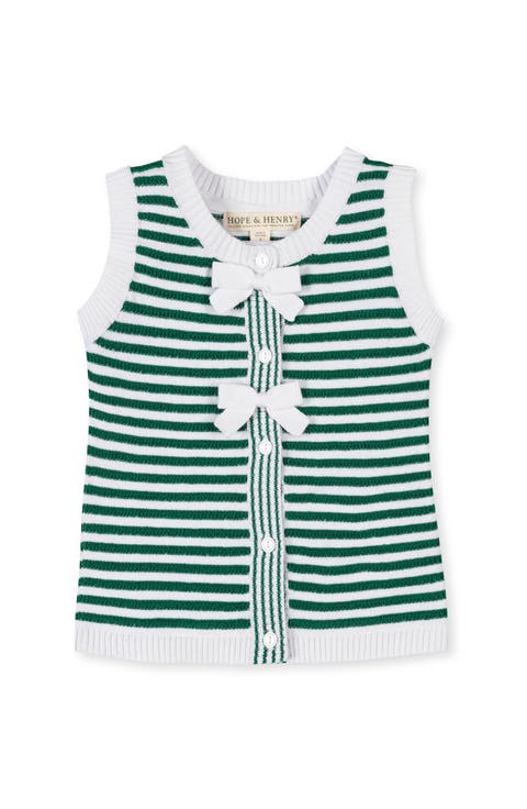 Kids' Organic Button Front Sweater Tank with Bows (Little Kid and Big Kid)