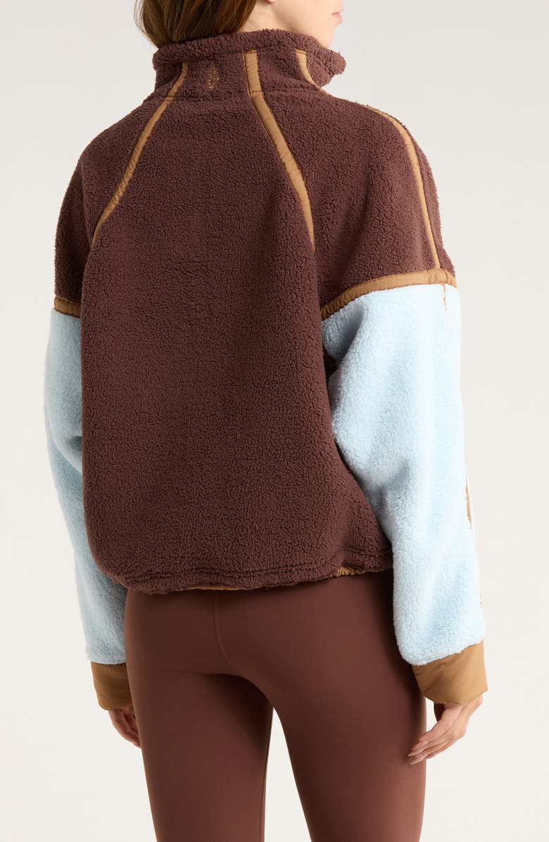 Free People FP Movement Mountain High Fleece Half Zip Pullover, Alternate, color, Cocoa Sky Combo