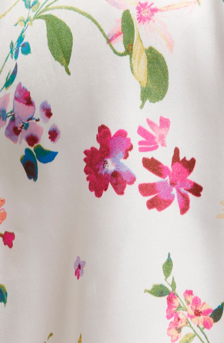 In Bloom by Jonquil Endless Love Floral Lace Trim Satin Wrap, Alternate, color, 