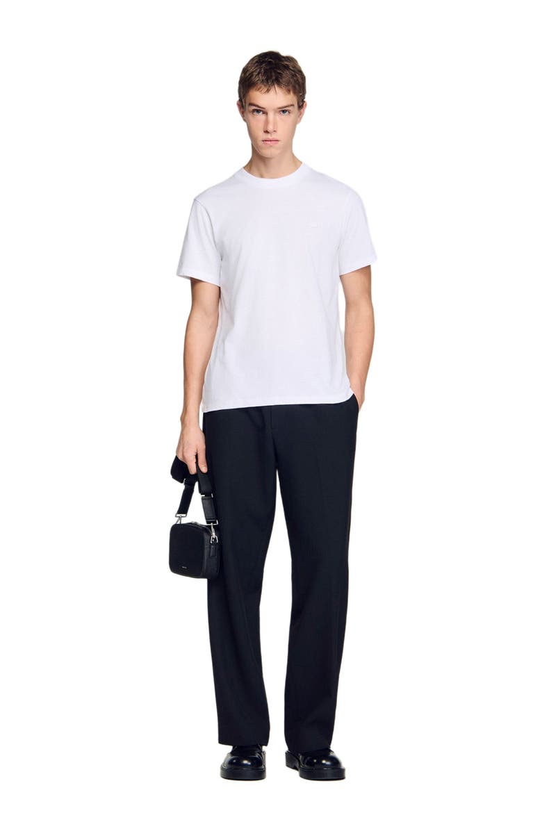 SANDRO T-shirt with double S patch, Alternate, color, White