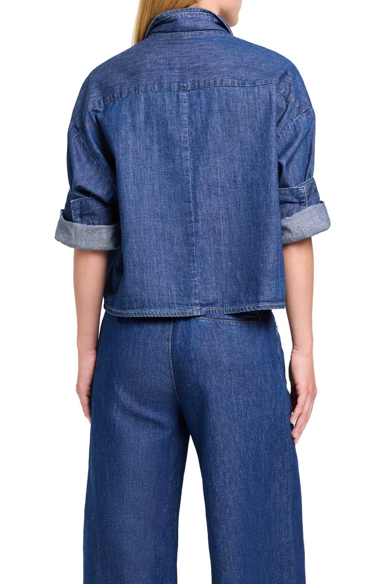 TWP Tie One One Nonstretch Denim Shirt, Alternate, color, Dark Stone