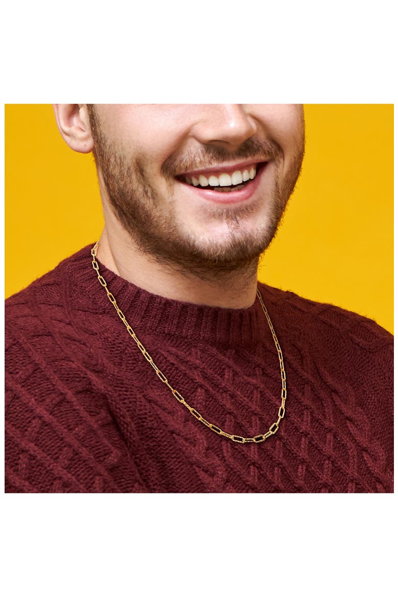 Paper Clip Chain Necklace, Alternate, color, GOLD