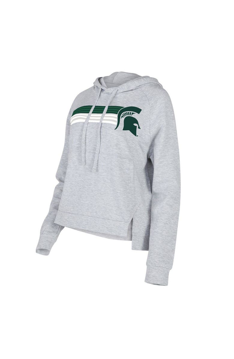 CONCEPTS SPORT Women's Concepts Sport Gray Michigan State Spartans Cedar Tri-Blend Raglan Pullover Hoodie, Main, color, Gray