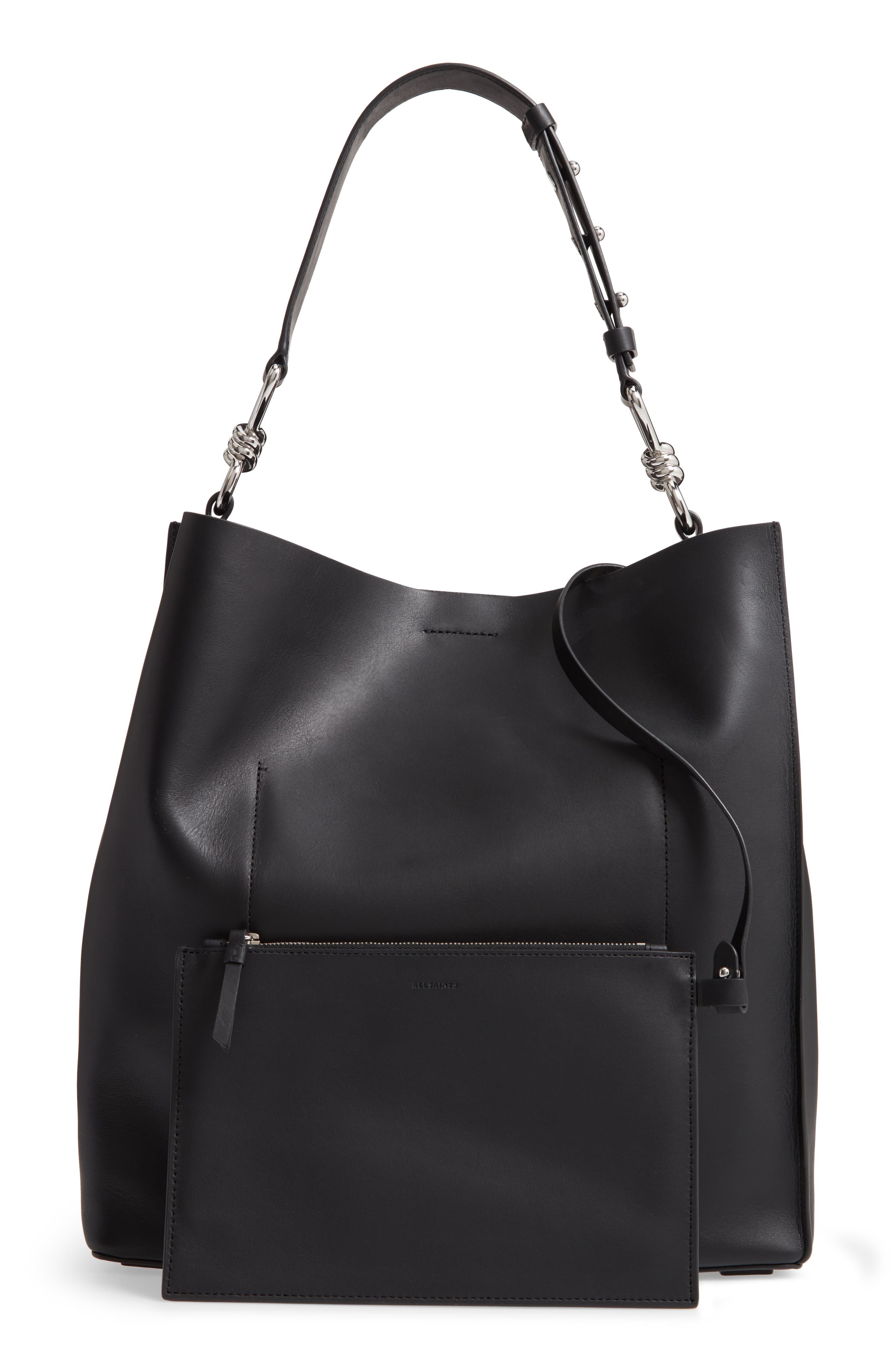 AllSaints Captain Leather Tote, Alternate, color, 