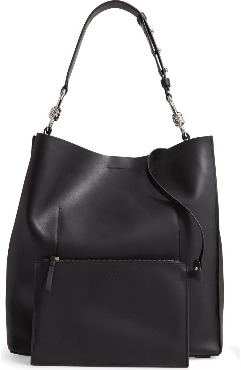AllSaints Captain Leather Tote, Alternate, color,