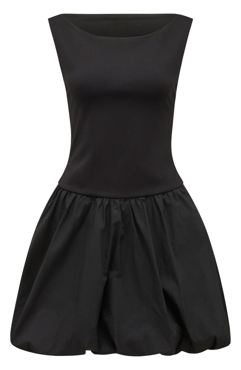 Ever New Jayla Bubble Hem Minidress, Alternate, color, Black