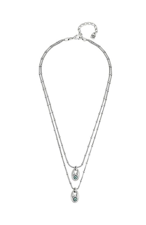 Unode50 Double Strand Crystal Necklace In Metallic