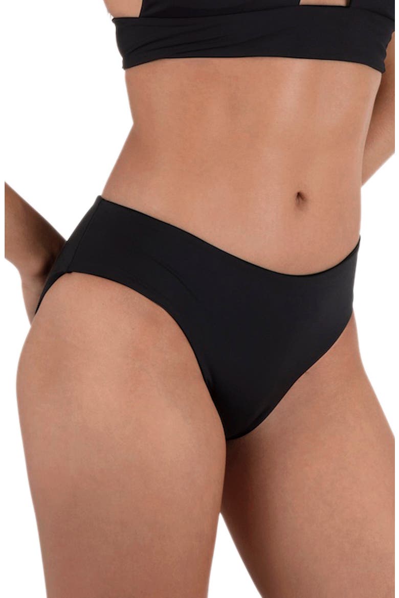 Solid Bikini Bottoms, Alternate, color, BLACK