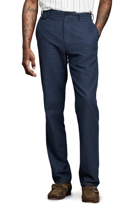 Flat Front Linen & Cotton Pants