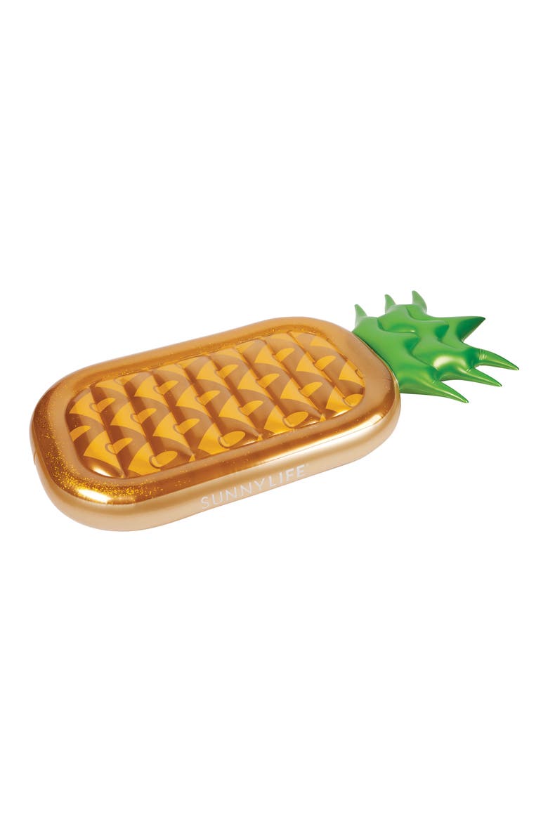 Inflatable Pineapple Pool Float, Alternate, color, GOLD