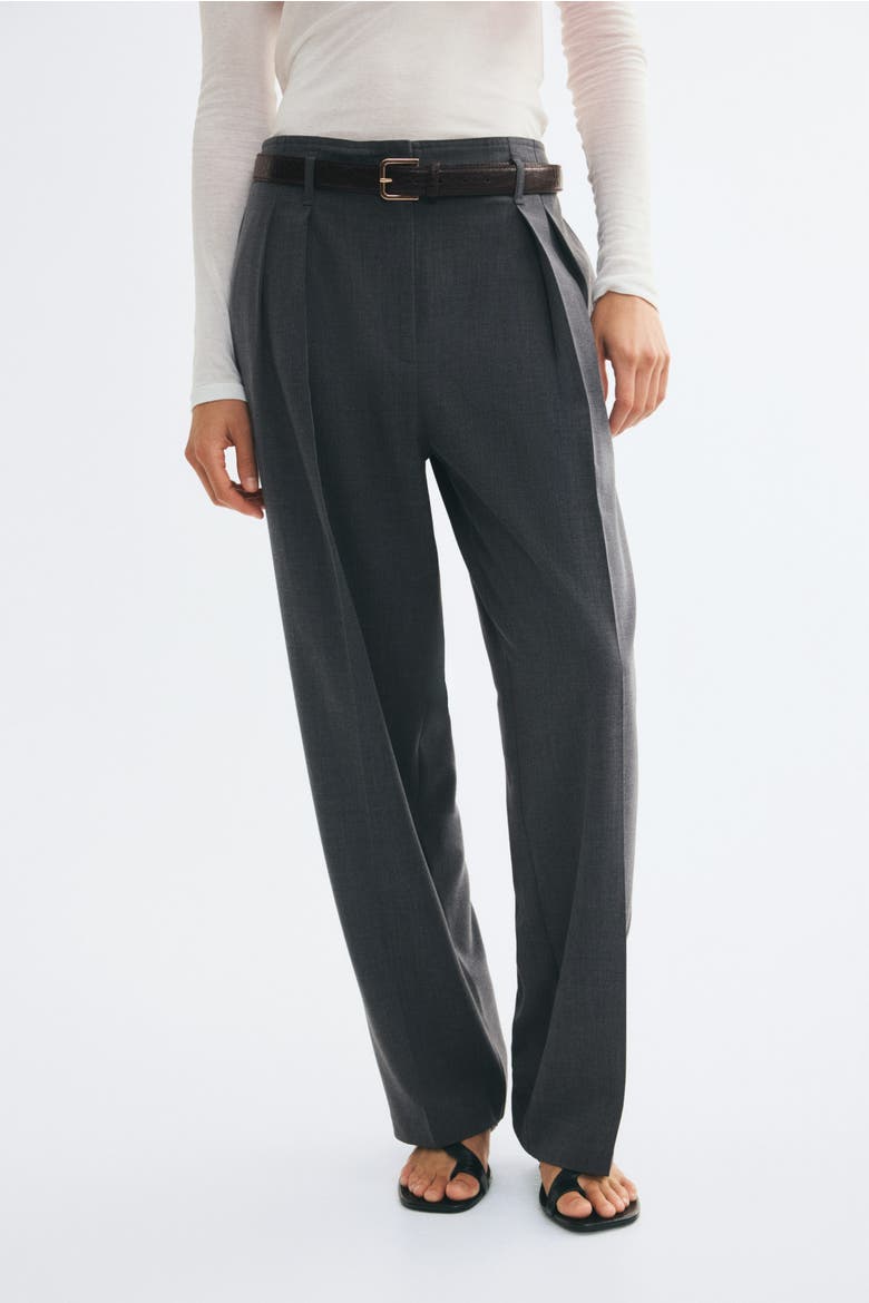 Dress Pants With Belt, Alternate, color, Dark gray