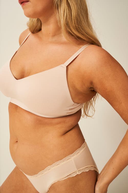 Stripe & Stare Padded Bra & Original Knicker Set In Sand