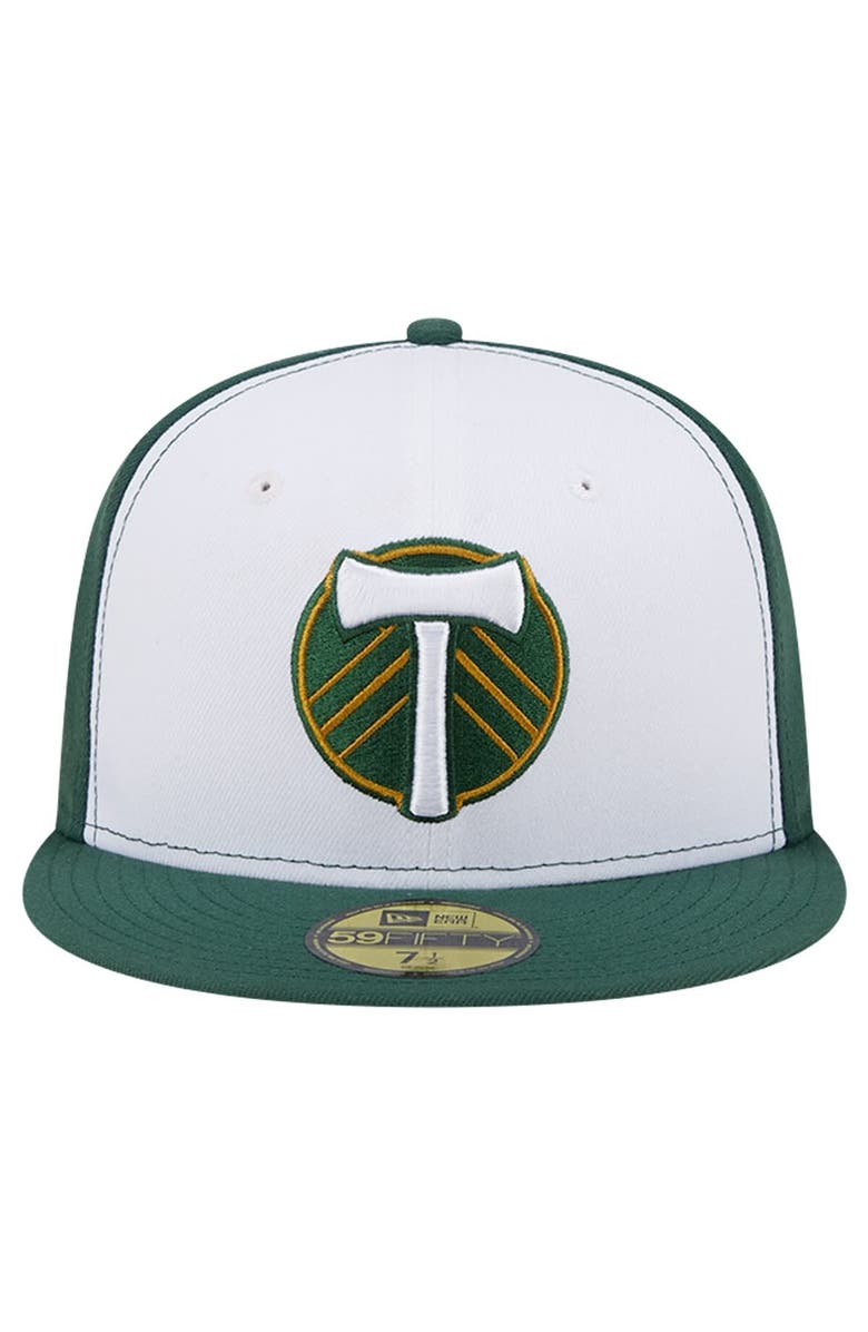 New Era Men's New Era White/Green Portland Timbers 2024 Kick Off Collection 59FIFTY Fitted Hat, Alternate, color, 