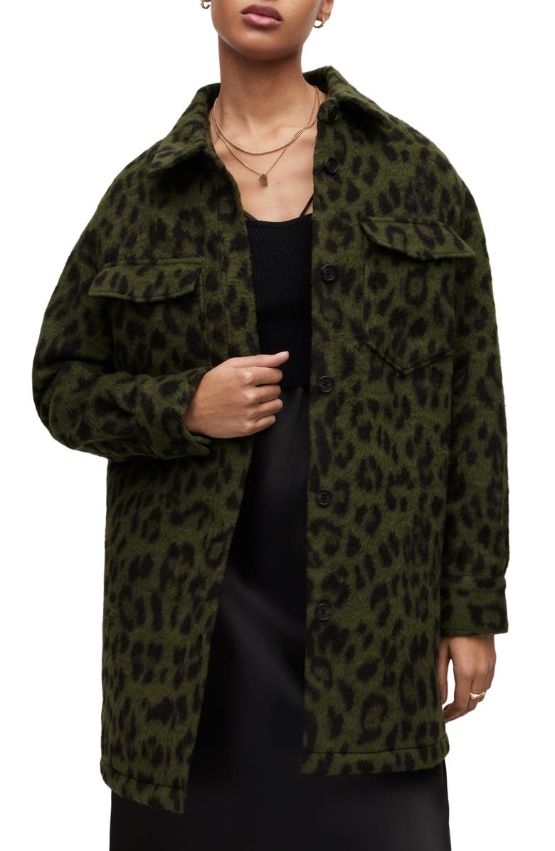 AllSaints Sophie Leo Shirt Jacket, Main, color,