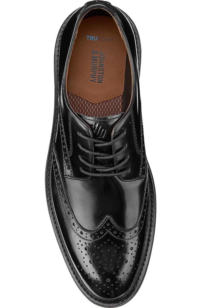 Johnston & Murphy Upton Wingtip Derby, Alternate, color, Black/ Black Full Grain