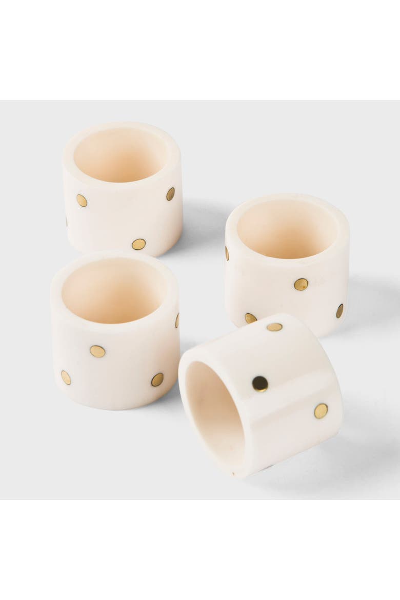 Sitara Handcrafted Napkin Ring Gift Box Set, Alternate, color, White